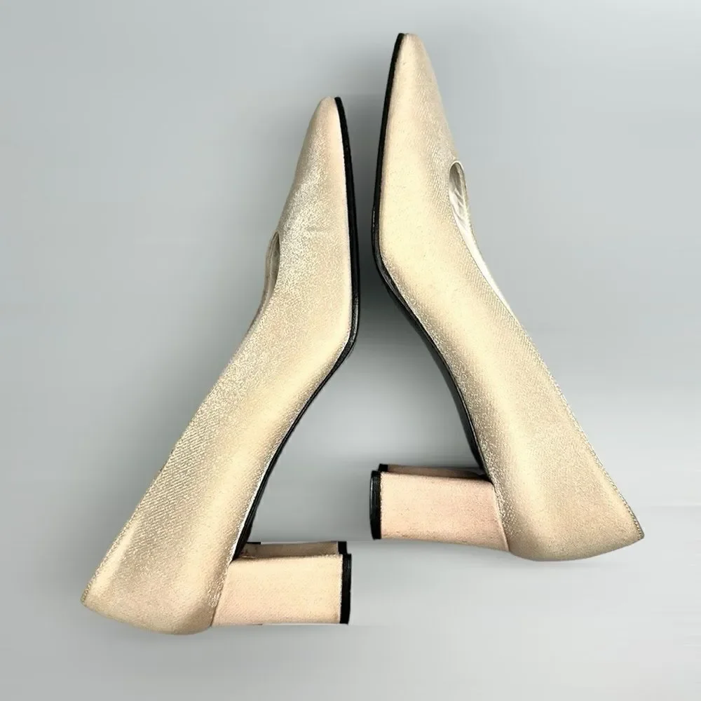 Stuart Weitzman Anna Oyster Sparkle Dress Pumps Heels Womens Sz 8